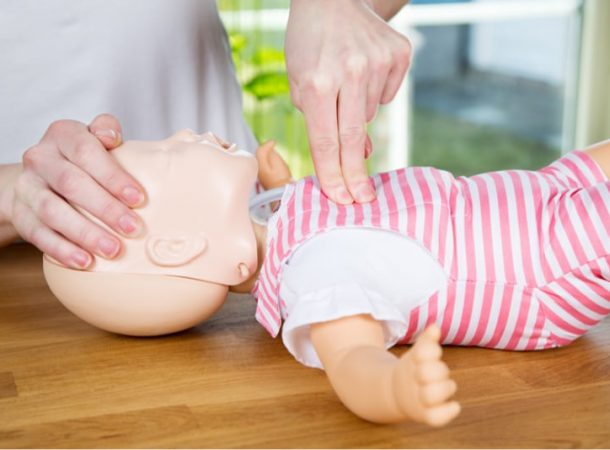 Performing CPR on an Infant